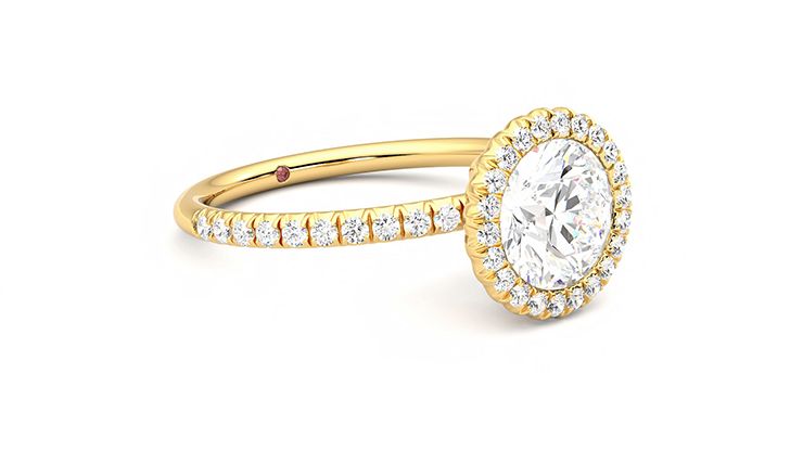 Taylor & Hart Cinnamon Round Engagement Ring 360 degree image 6