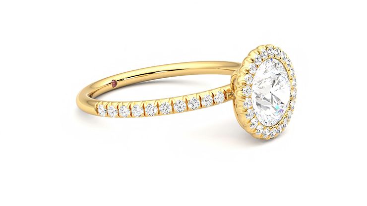 Taylor & Hart Cinnamon Round Engagement Ring 360 degree image 7