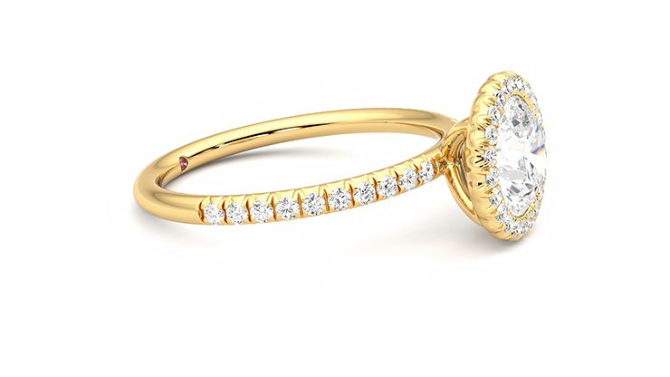 Taylor & Hart Cinnamon Round Engagement Ring 360 degree image 8
