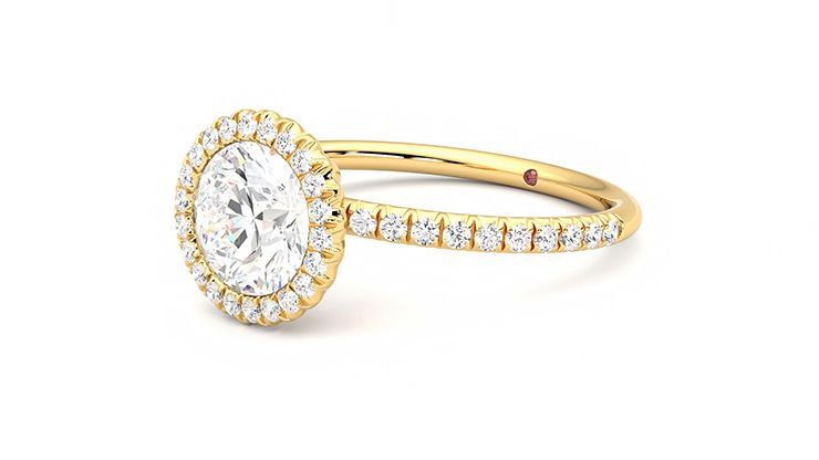Taylor & Hart Cinnamon Round Engagement Ring 360 degree image 24