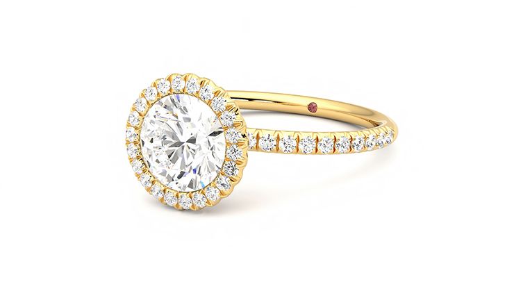 Taylor & Hart Cinnamon Round Engagement Ring 360 degree image 25