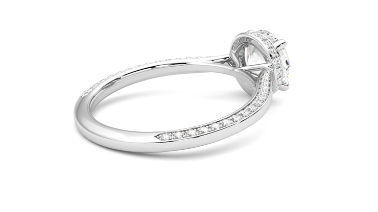 The Knife-Edge Cushion Engagement Ring | Platinum Pave