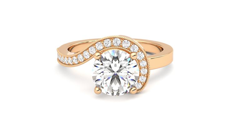 Taylor & Hart Comet Round Engagement Ring 360 degree image 0