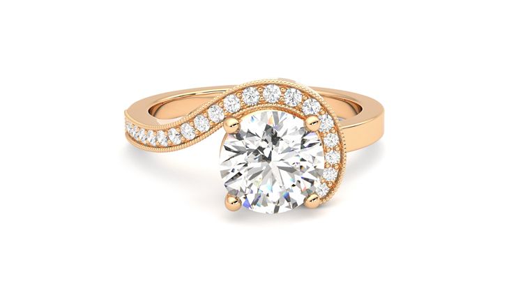 Taylor & Hart Comet Round Engagement Ring 360 degree image 2