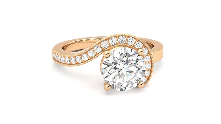 Taylor & Hart Comet Round Engagement Ring 360 degree image 3