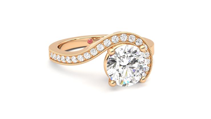 Taylor & Hart Comet Round Engagement Ring 360 degree image 4
