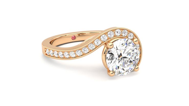 Taylor & Hart Comet Round Engagement Ring 360 degree image 5