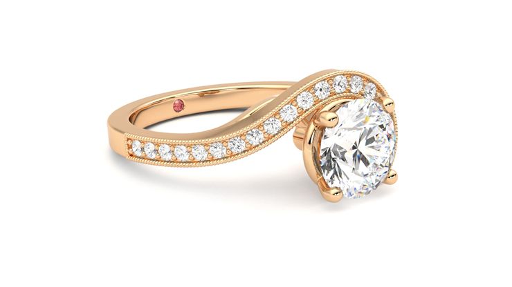 Taylor & Hart Comet Round Engagement Ring 360 degree image 6