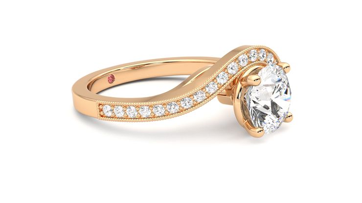 Taylor & Hart Comet Round Engagement Ring 360 degree image 7