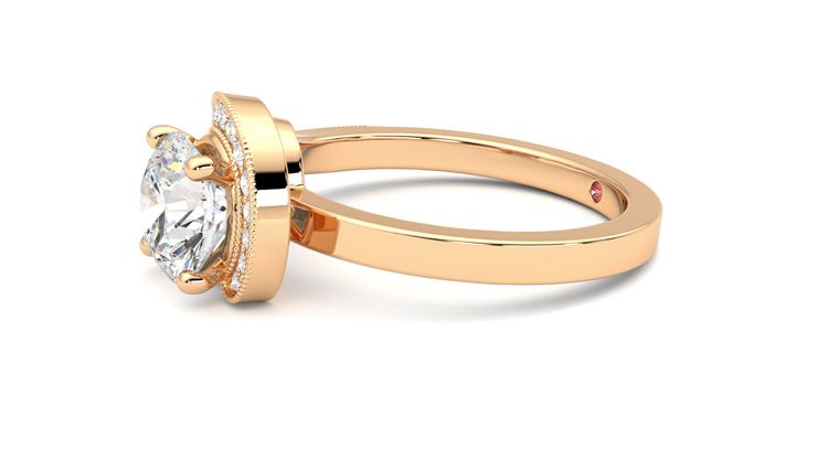 Taylor & Hart Comet Round Engagement Ring 360 degree image 22
