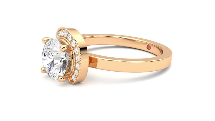 Taylor & Hart Comet Round Engagement Ring 360 degree image 23