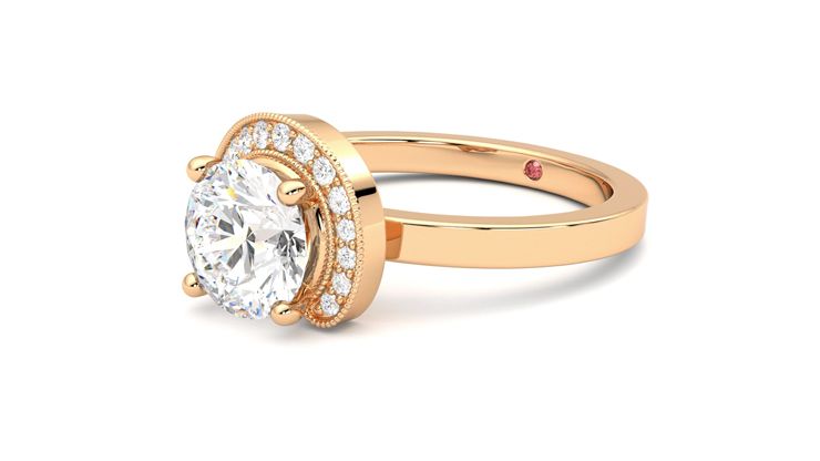 Taylor & Hart Comet Round Engagement Ring 360 degree image 24