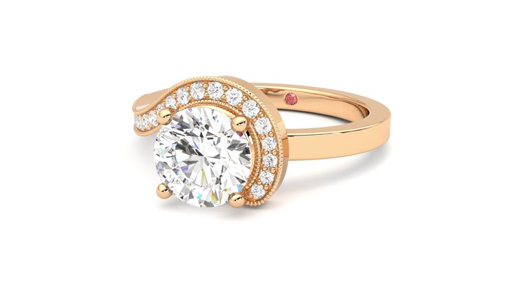 Taylor & Hart Comet Round Engagement Ring 360 degree image 26