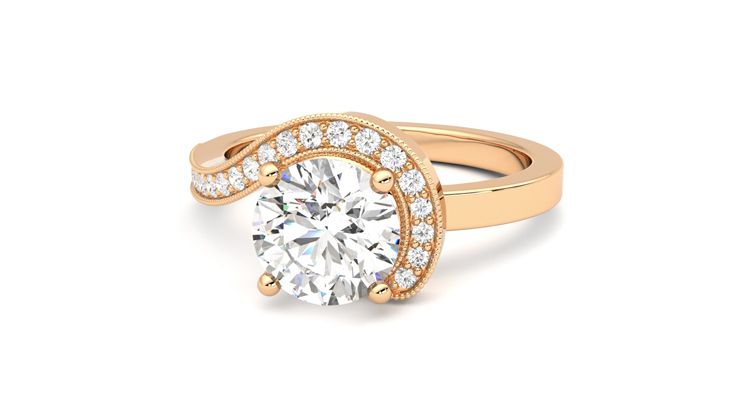 Taylor & Hart Comet Round Engagement Ring 360 degree image 27