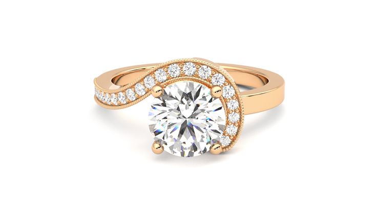 Taylor & Hart Comet Round Engagement Ring 360 degree image 29