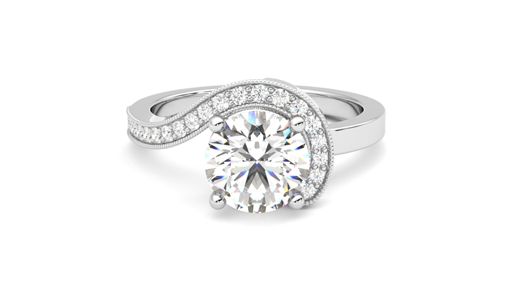 Taylor & Hart Comet Round Engagement Ring 360 detail 01