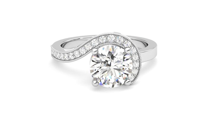 Taylor & Hart Comet Round Engagement Ring 360 degree image 2