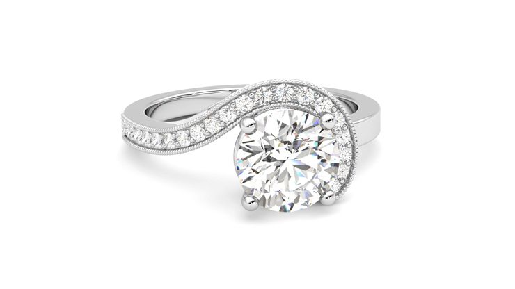 Taylor & Hart Comet Round Engagement Ring 360 degree image 3