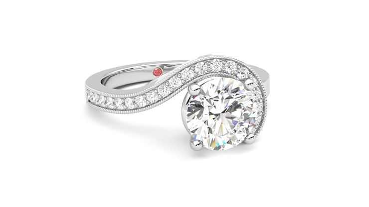Taylor & Hart Comet Round Engagement Ring 360 degree image 4