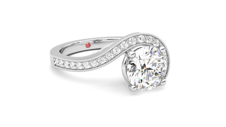 Taylor & Hart Comet Round Engagement Ring 360 degree image 5