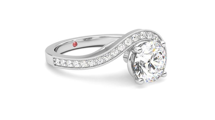 Taylor & Hart Comet Round Engagement Ring 360 degree image 6
