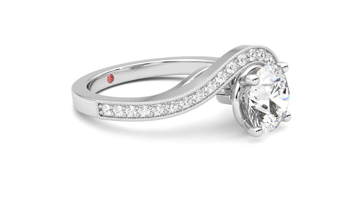 Taylor & Hart Comet Round Engagement Ring 360 degree image 7