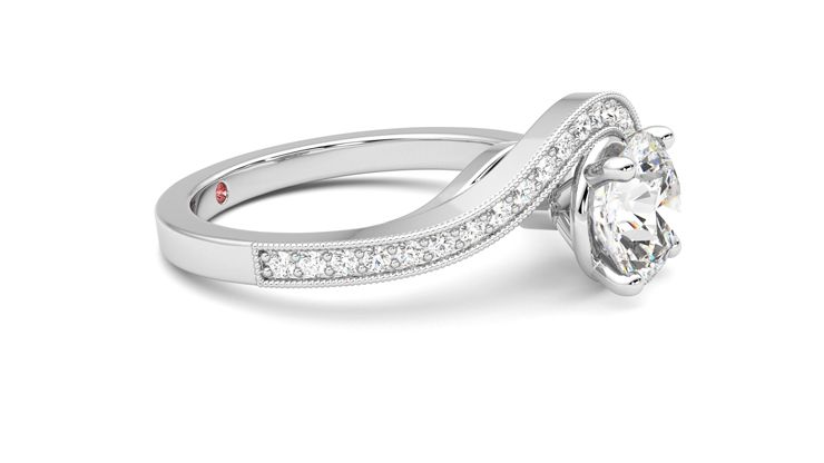Taylor & Hart Comet Round Engagement Ring 360 degree image 8