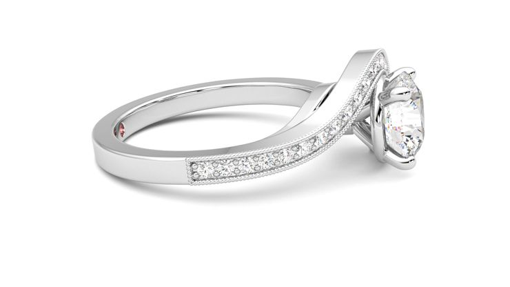 Taylor & Hart Comet Round Engagement Ring 360 degree image 9