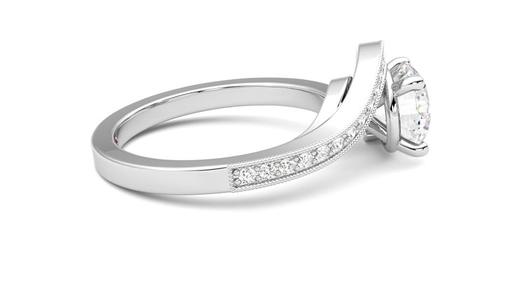 Taylor & Hart Comet Round Engagement Ring 360 degree image 10