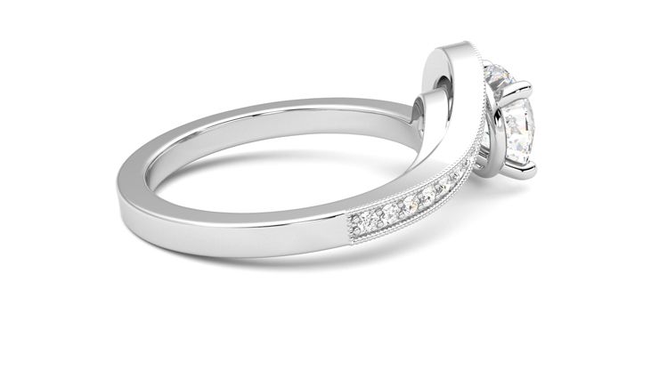 Taylor & Hart Comet Round Engagement Ring 360 degree image 11