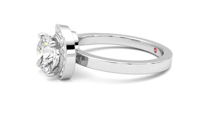 Taylor & Hart Comet Round Engagement Ring 360 degree image 22