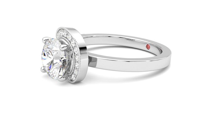 Taylor & Hart Comet Round Engagement Ring 360 degree image 23