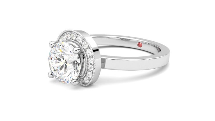 Taylor & Hart Comet Round Engagement Ring 360 degree image 24
