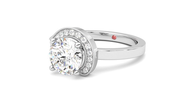 Taylor & Hart Comet Round Engagement Ring 360 degree image 25