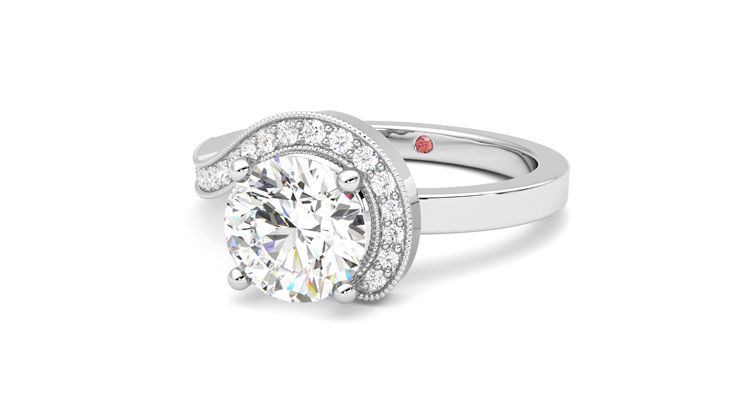 Taylor & Hart Comet Round Engagement Ring 360 degree image 26