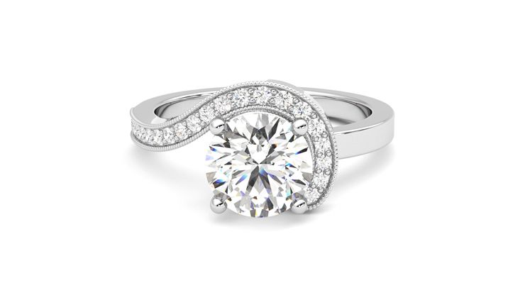 Taylor & Hart Comet Round Engagement Ring 360 degree image 29
