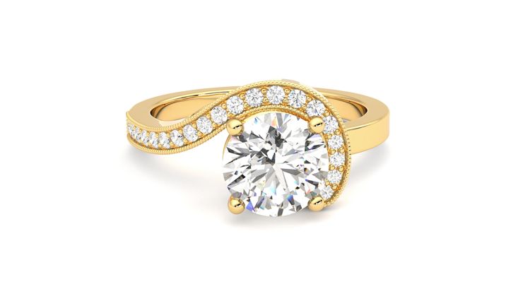Taylor & Hart Comet Round Engagement Ring 360 degree image 2