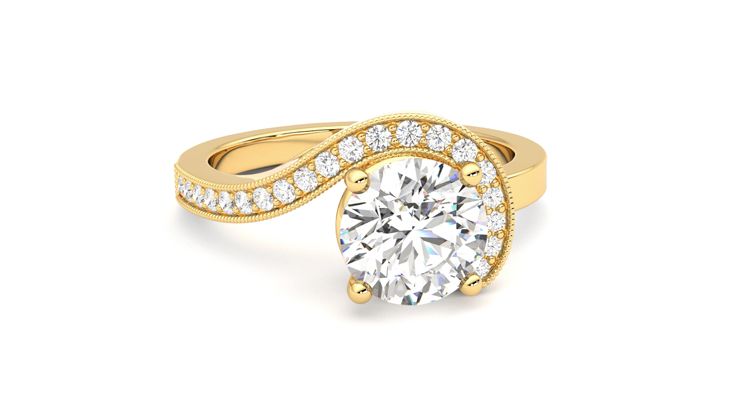 Taylor & Hart Comet Round Engagement Ring 360 degree image 3
