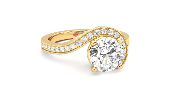 Taylor & Hart Comet Round Engagement Ring 360 degree image 4