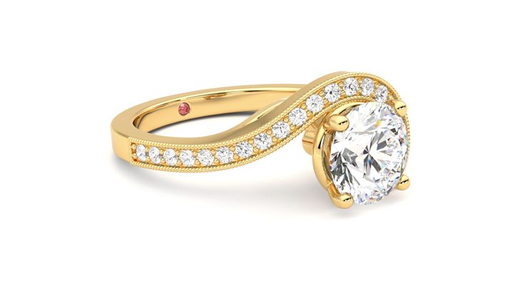 Taylor & Hart Comet Round Engagement Ring 360 degree image 6