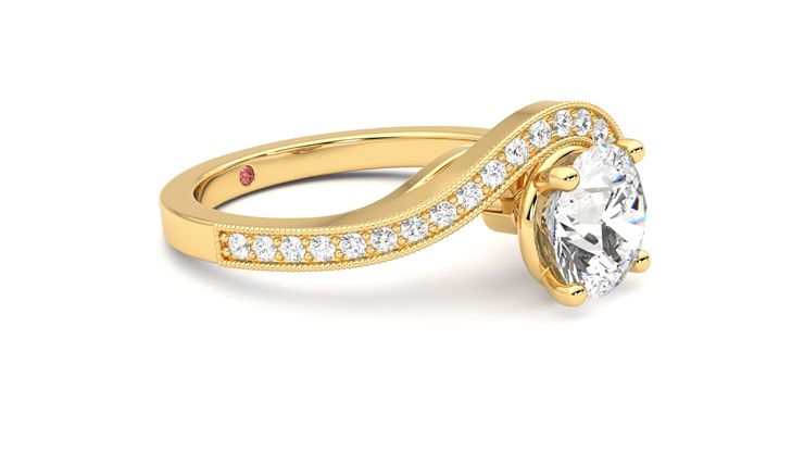 Taylor & Hart Comet Round Engagement Ring 360 degree image 7