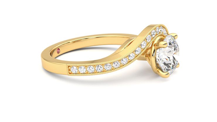Taylor & Hart Comet Round Engagement Ring 360 degree image 8