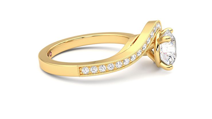Taylor & Hart Comet Round Engagement Ring 360 degree image 9
