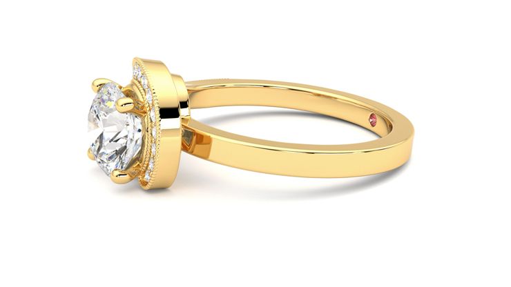 Taylor & Hart Comet Round Engagement Ring 360 degree image 22