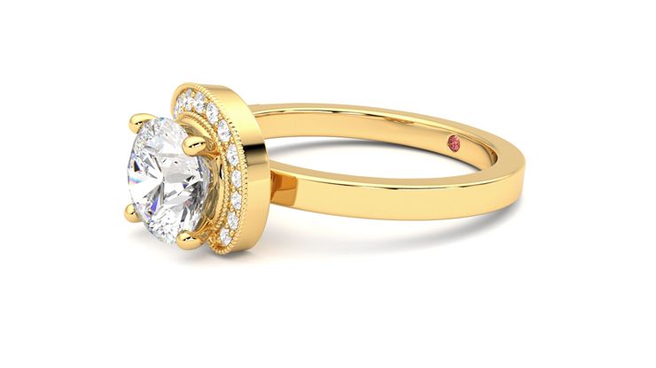 Taylor & Hart Comet Round Engagement Ring 360 degree image 23