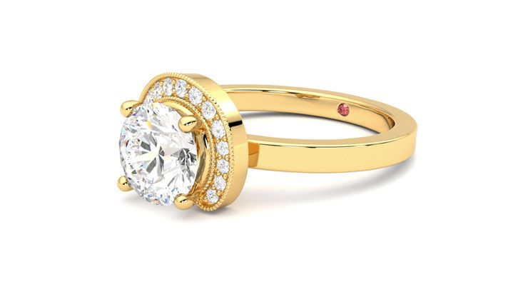 Taylor & Hart Comet Round Engagement Ring 360 degree image 24