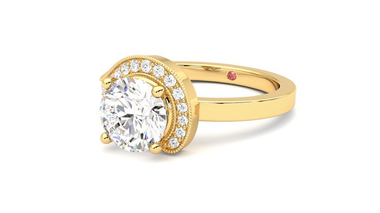 Taylor & Hart Comet Round Engagement Ring 360 degree image 25