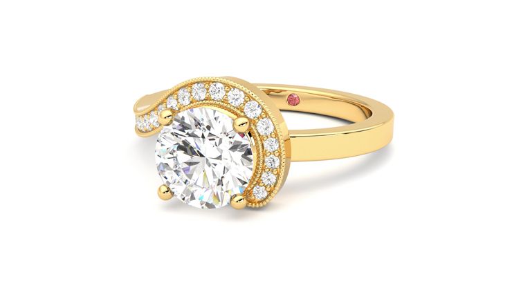 Taylor & Hart Comet Round Engagement Ring 360 degree image 26