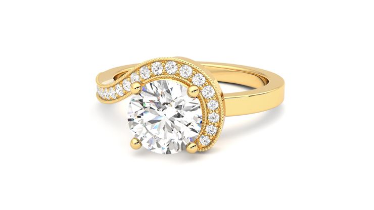 Taylor & Hart Comet Round Engagement Ring 360 degree image 27
