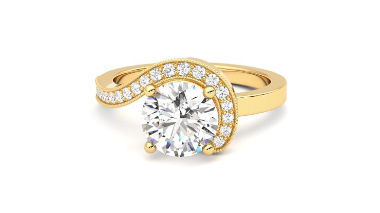Taylor & Hart Comet Round Engagement Ring 360 degree image 28